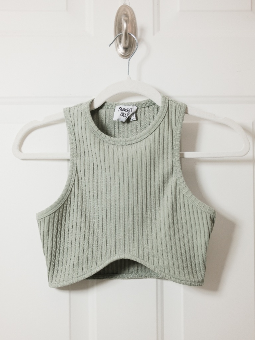 Princess Polly Ribbed Sleeveless Crop Top US 4